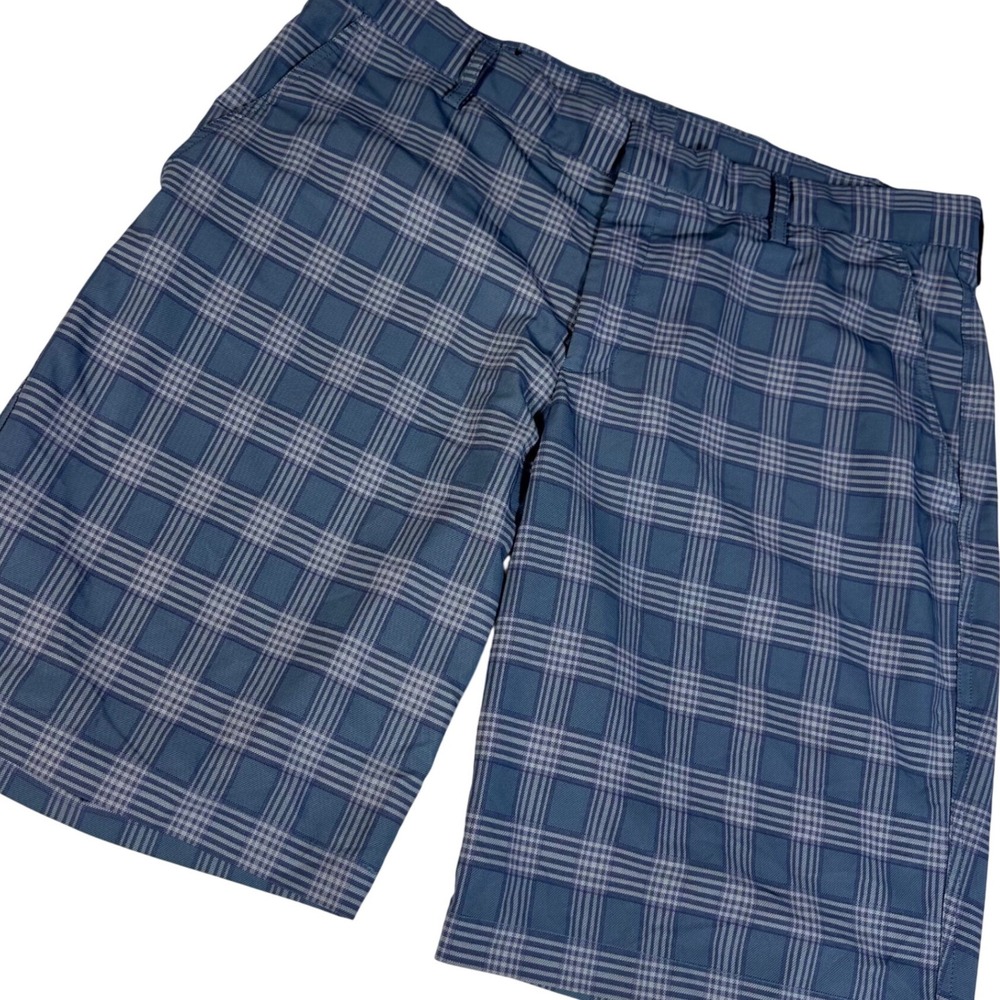 J.Lindeberg Golf Shorts Mens 36 Blue Plaid Regular Fit M True Micro Stretch